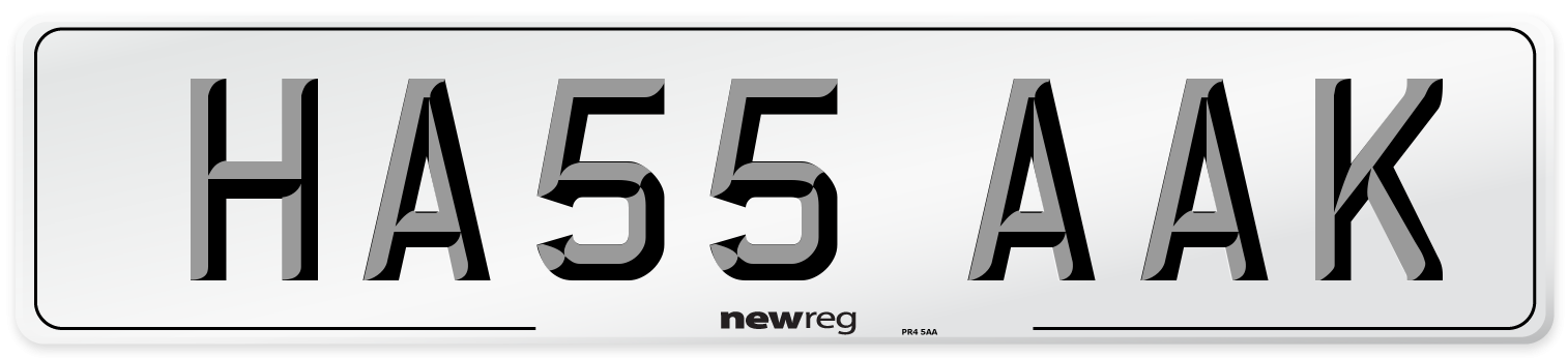 HA55 AAK Number Plate from New Reg